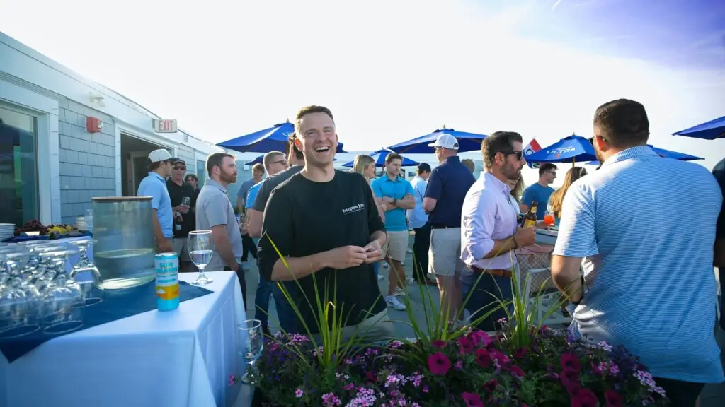 The team at an evening gathering